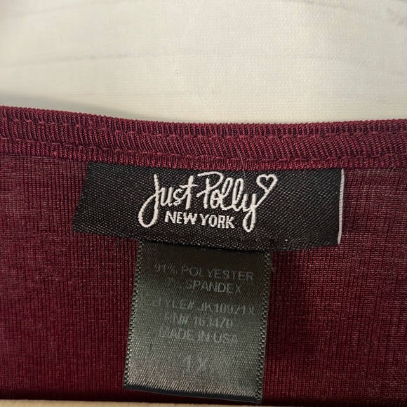 Maroon peasant with drawstring in front and long sleeves - Picture 3 of 7